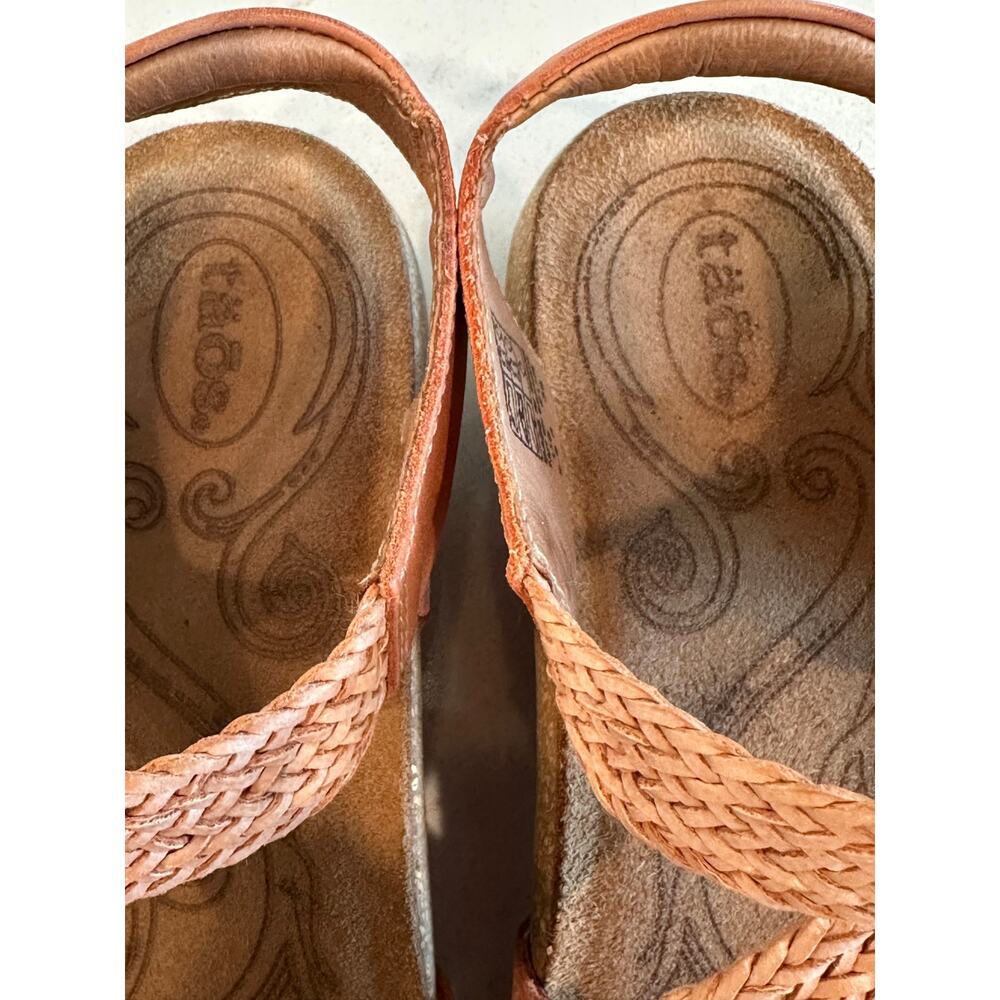 Taos Braided Strappy Sandals Womens 39 US 8.5-9 Pink Comfort Boho Leather - Picture 2 of 13